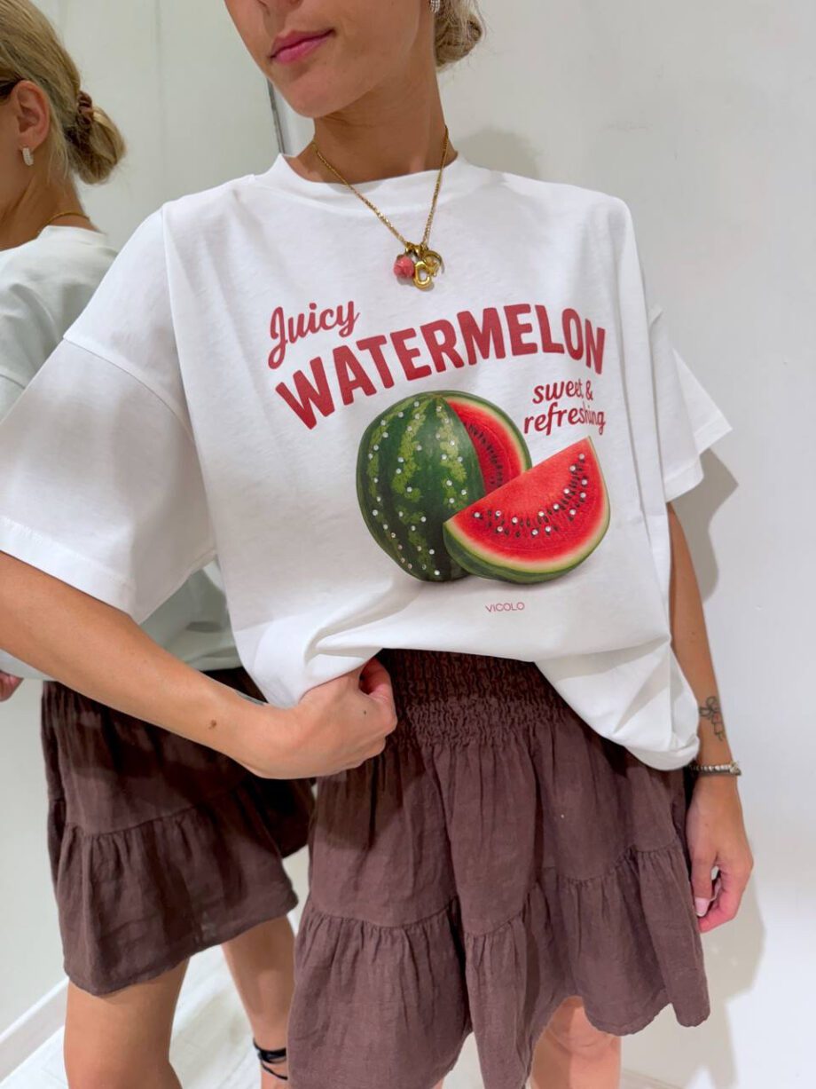 Shop Online T-shirt oversize bianca Watermelon Vicolo