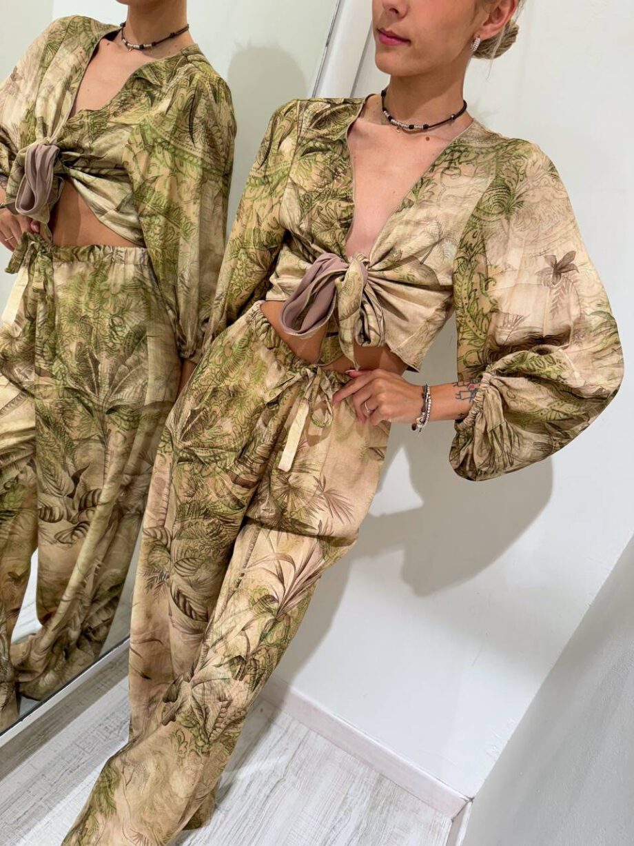 Shop Online Pantalone palazzo fantasia giungla HaveOne