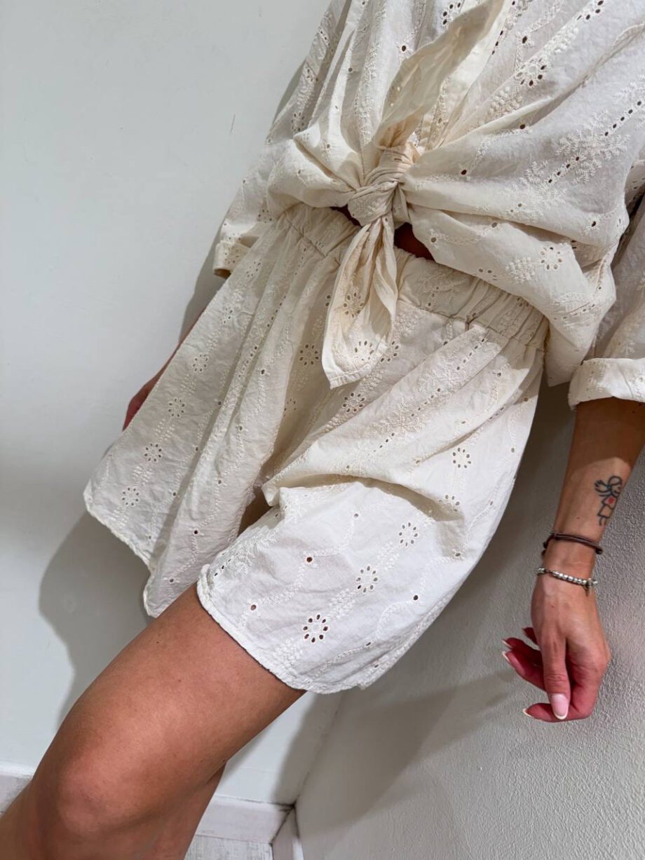 Shop Online Coordinato in san gallo bordeaux short e camicia HaveOne