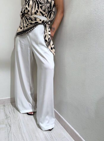 Shop Online Pantalone bianco con foulard vita HaveOne
