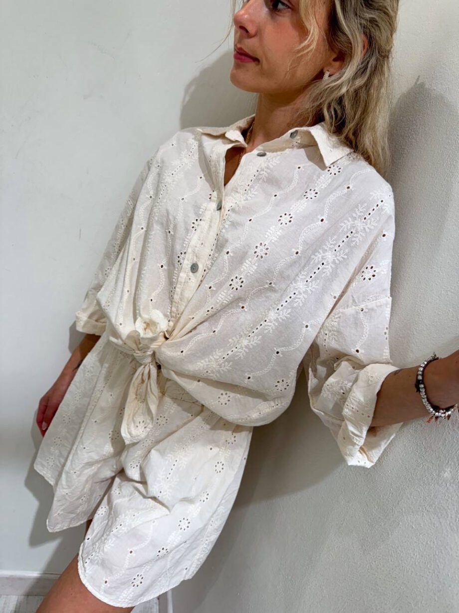 Shop Online Coordinato in san gallo bordeaux short e camicia HaveOne