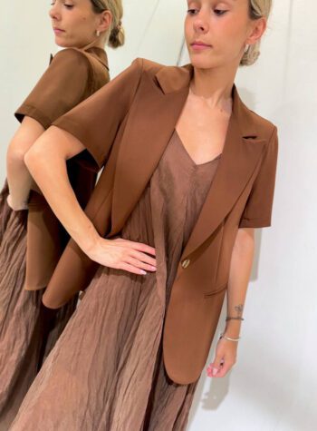 Shop Online Blazer tabacco mezze maniche Susy Mix