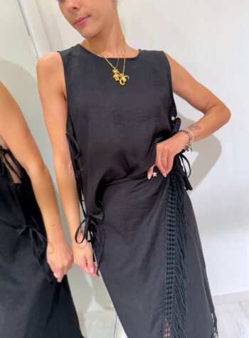 Shop Online Gonna lunga portafoglio nera con frange Souvenir