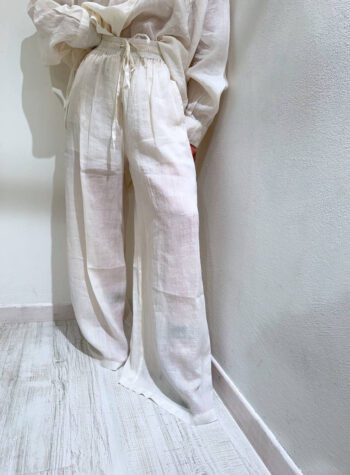 Shop Online Pantalone palazzo bianco con coulisse Vicolo