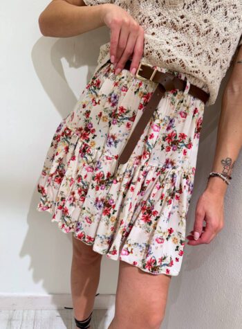 Shop Online Minigonna floreale moro con cintura Susy Mix
