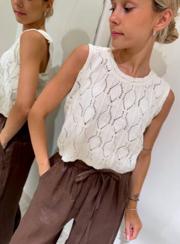 Shop Online Canotta corta crochet burro HaveOne