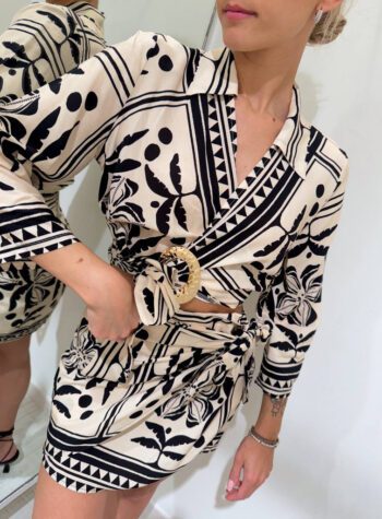 Shop Online Gonna pareo beige fantasia palme nera HaveOne