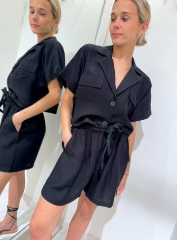 Shop Online Coordinato short e camicia nero Susy Mix