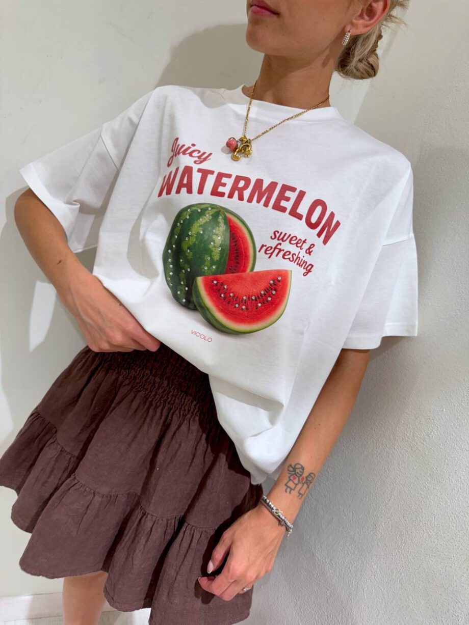 Shop Online T-shirt oversize bianca Watermelon Vicolo