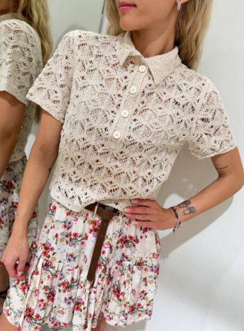Shop Online Minigonna floreale moro con cintura Susy Mix