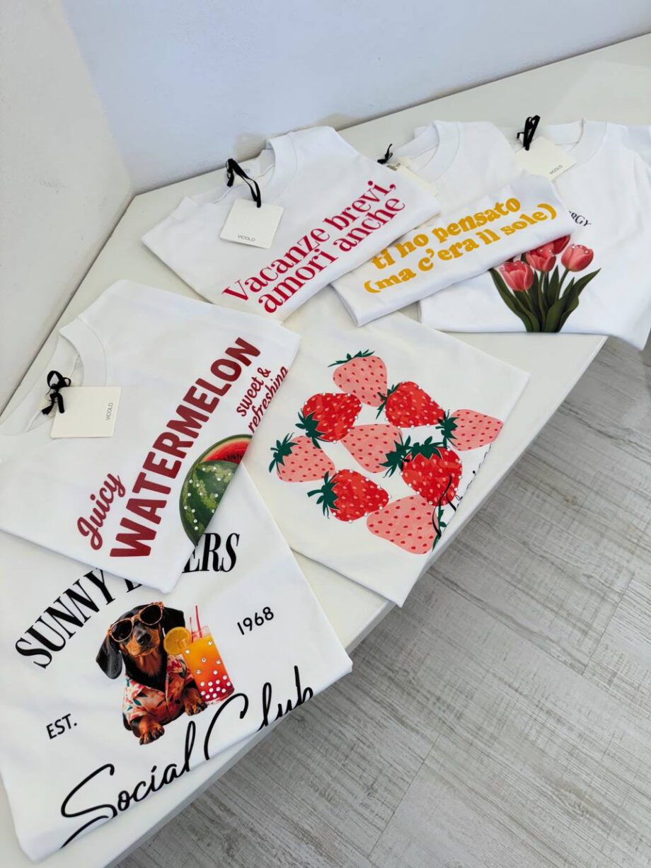 Shop Online T-shirt oversize bianca "ti ho pensato.." Vicolo