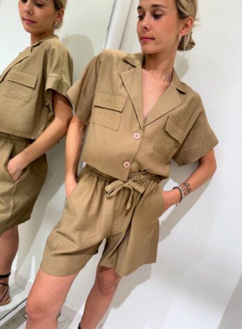 Shop Online Coordinato short e camicia nocciola Susy Mix