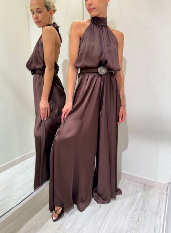 Shop Online Tuta lunga in raso moro schiena scoperta Souvenir