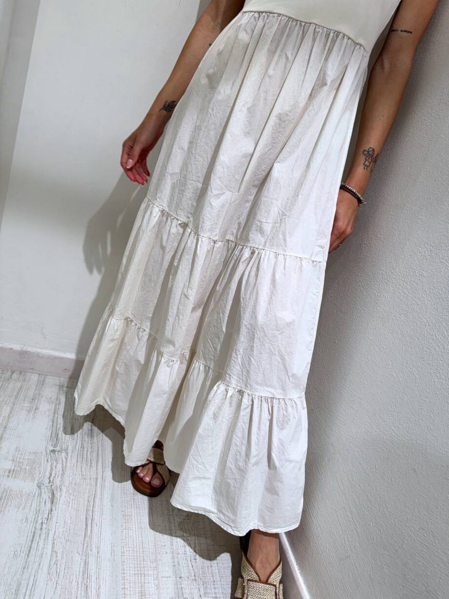 Shop Online Vestito midi a balze nero in cotone HaveOne