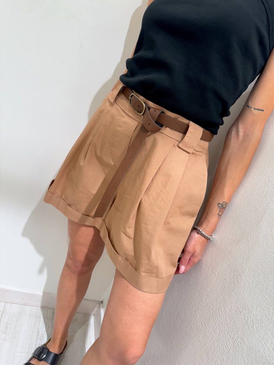 Shop Online Short biscotto in cotone con cintura HaveOne