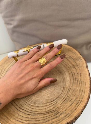 Shop Online Anello oro martellato piatto