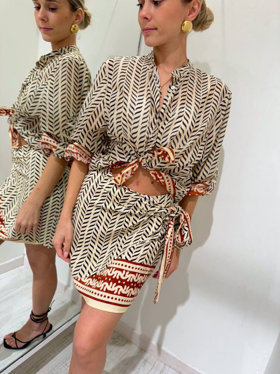 Shop Online Gonna corta pareo fantasia fascia rossa HaveOne
