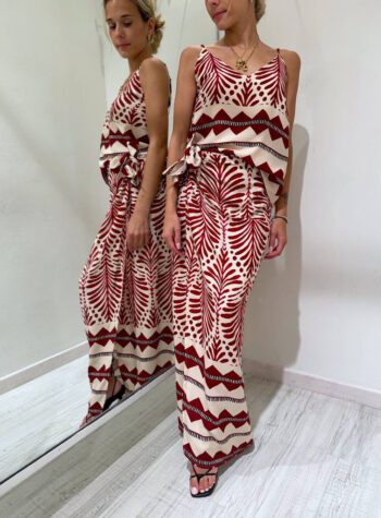 Shop Online Gonna lunga pareo fantasia etnica rossa HaveOne