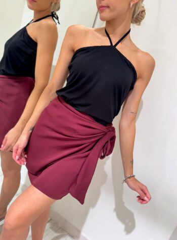 Shop Online Gonna corta pareo bordeaux HaveOne