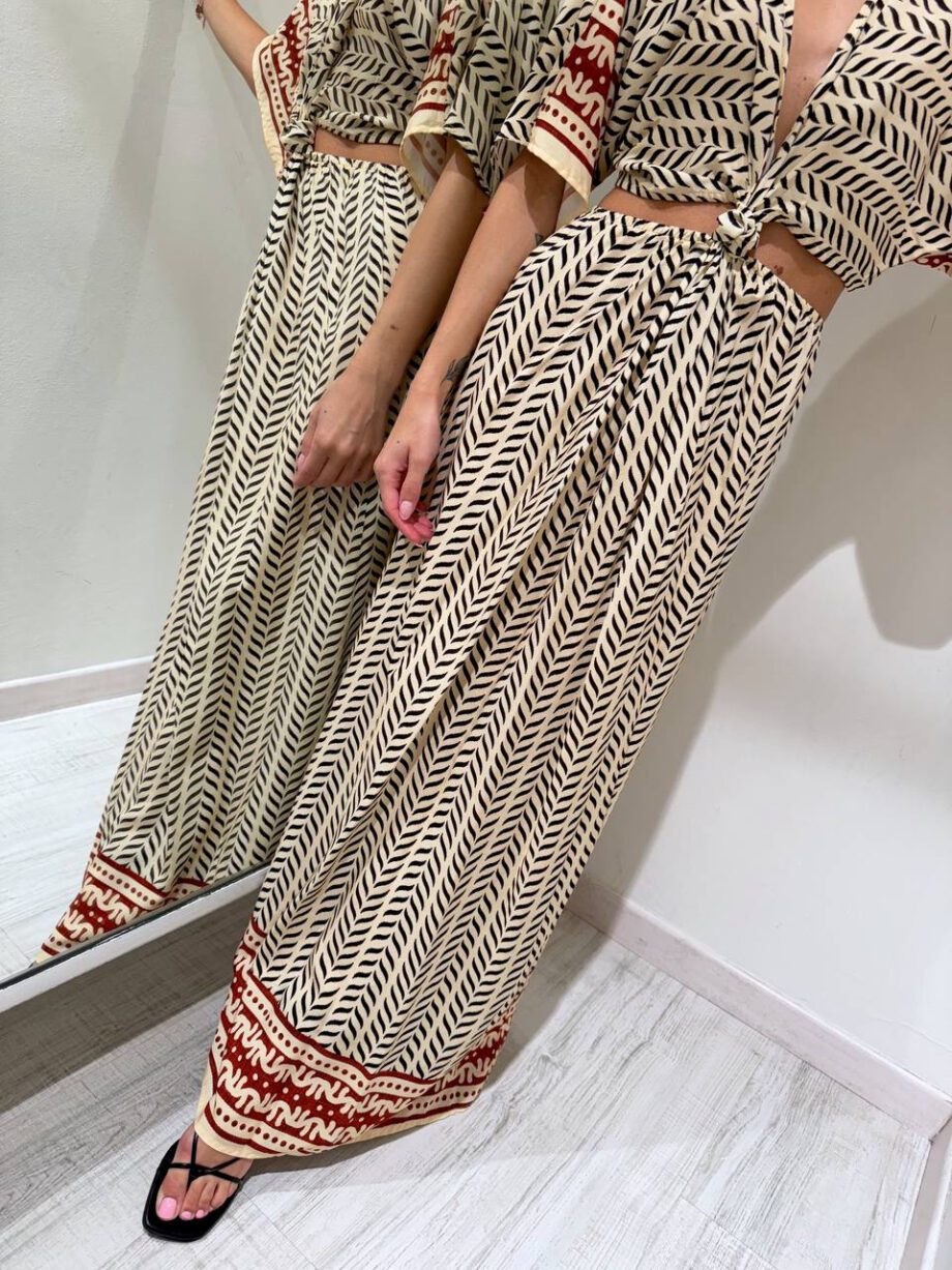 Shop Online Vestito lungo fantasia fascia rossa HaveOne