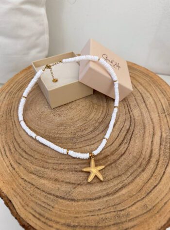 Shop Online Collana perline bianche charm stella marina