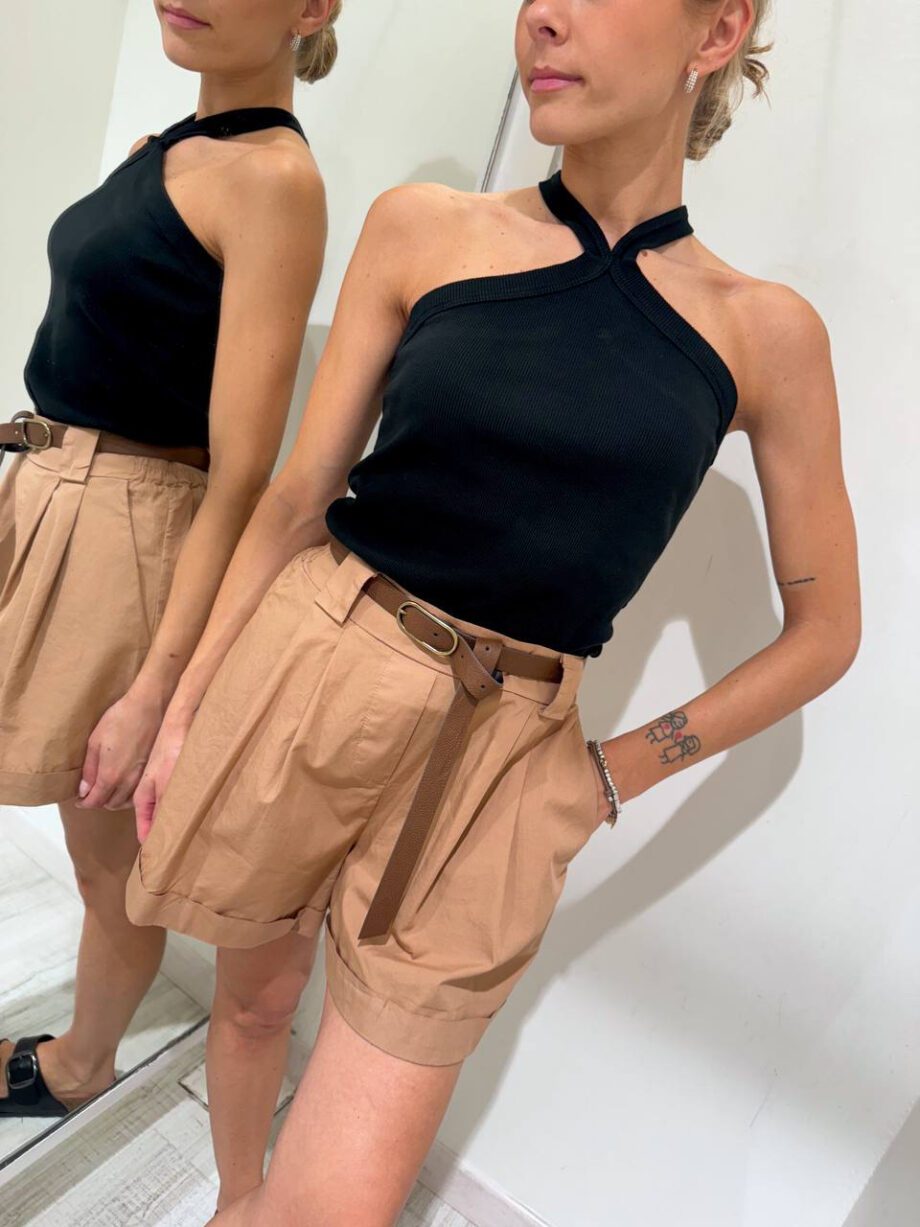 Shop Online Short biscotto in cotone con cintura HaveOne