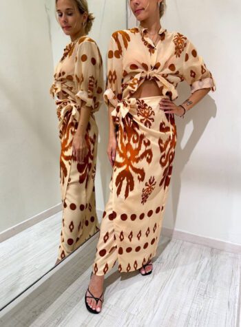 Shop Online Gonna lunga pareo fantasia etnica arancio HaveOne