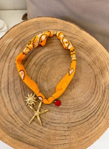 Shop Online Collana bandana arancio charm stella marina