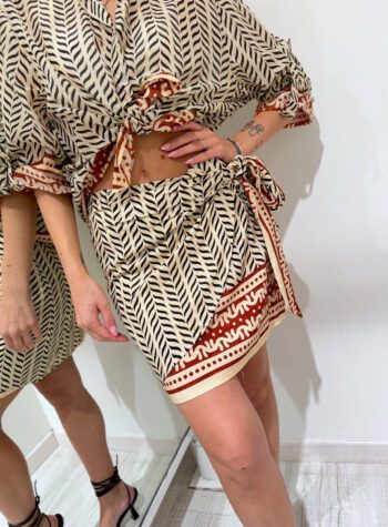 Shop Online Gonna corta pareo fantasia fascia rossa HaveOne