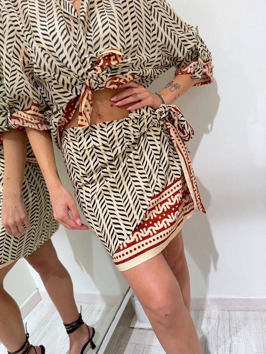 Shop Online Gonna corta pareo fantasia fascia rossa HaveOne