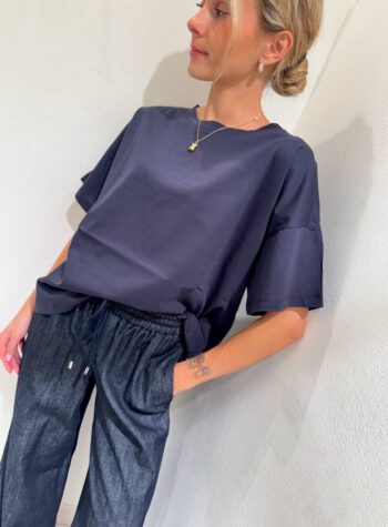 Shop Online T-shirt blu navy in cotone Souvenir