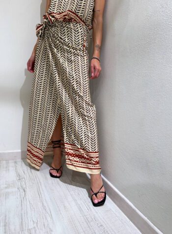 Shop Online Gonna lunga pareo fantasia fascia rossa HaveOne
