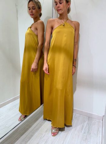 Shop Online Vestito lungo senape incrocio dietro Vicolo