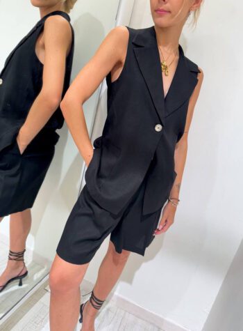 Shop Online Coordinato bermuda e gilet nero Vicolo