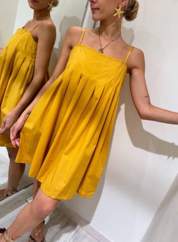 Shop Online Vestito corto in cotone senape Vicolo
