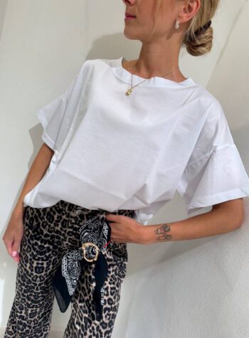 Shop Online T-shirt bianca in cotone Souvenir