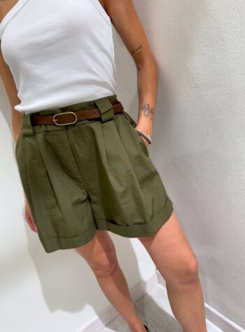 Shop Online Short biscotto in cotone con cintura HaveOne