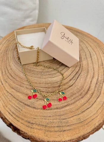 Shop Online Collana catena dorata charm ciliegie