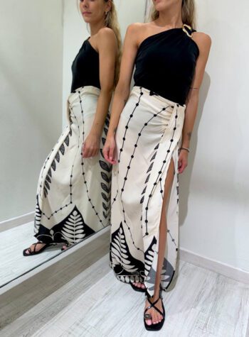Shop Online Gonna lunga burro fantasia nera fusciacca HaveOne