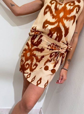 Shop Online Gonna pareo beige fantasia etnica arancio HaveOne