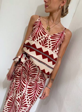 Shop Online Gonna lunga pareo fantasia etnica rossa HaveOne