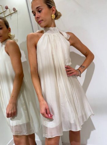 Shop Online Vestito corto scollo halter burro HaveOne
