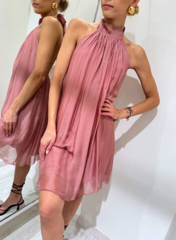 Shop Online Vestito corto scollo halter rosa cipria HaveOne