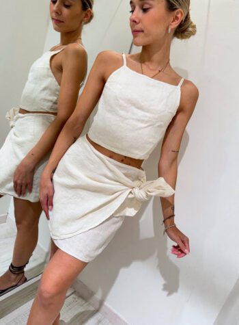 Shop Online Coordinato in lino burro gonna pareo e top Vicolo