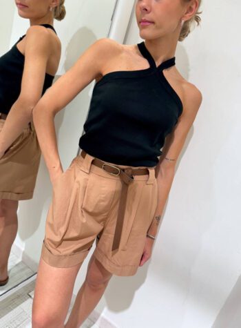 Shop Online Short biscotto in cotone con cintura HaveOne