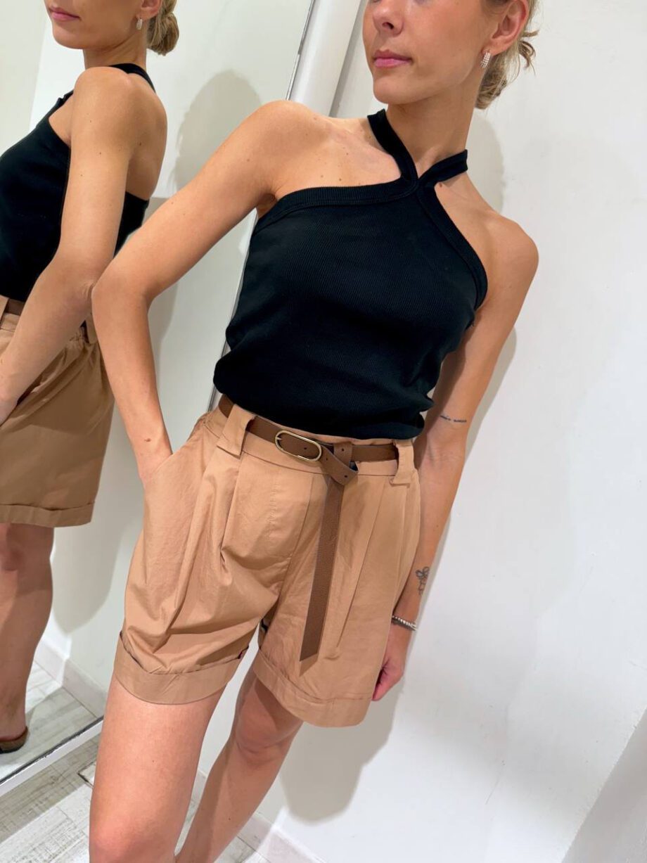 Shop Online Short biscotto in cotone con cintura HaveOne