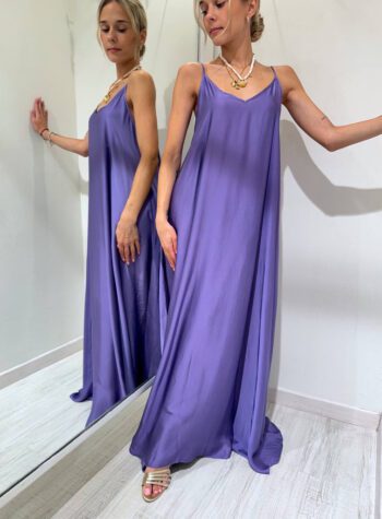 Shop Online Vestito lungo viola scollo a v Vicolo