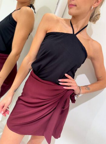 Shop Online Top a fascia con laccio al collo bianco HaveOne