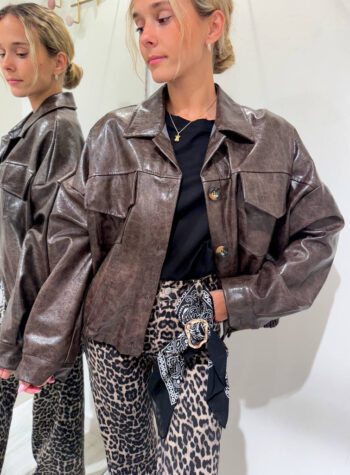 Shop Online Bomber moro in ecopelle vernice HaveOne