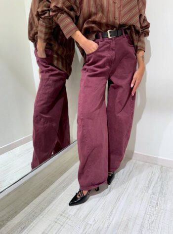 Shop Online Jeans dritto bordeaux con cintura HaveOne